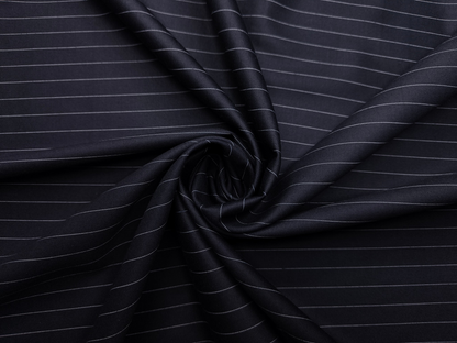 Canetti Italy Premium TR Suiting Fabric (Dark Navy Blue, Striped)