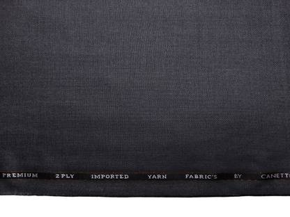 Canetti Italy Premium TR Suiting Fabric (Dark Grey, Herringbone)