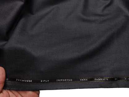 Canetti Italy Premium TR Suiting Fabric (Dark Grey, Herringbone)