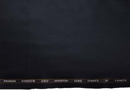 Canetti Italy Premium TR Stretched Suiting Fabric (Dark Blue, Plain)