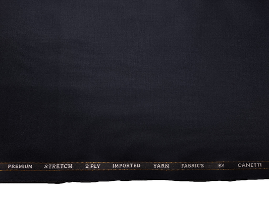 Canetti Italy Premium TR Stretched Suiting Fabric (Dark Blue, Plain)