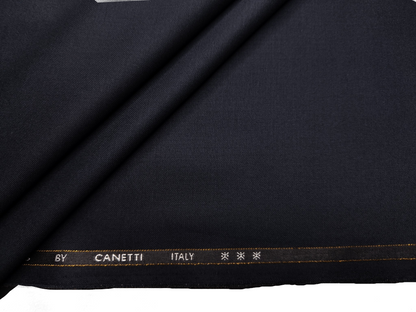 Canetti Italy Premium TR Stretched Suiting Fabric (Dark Blue, Plain)