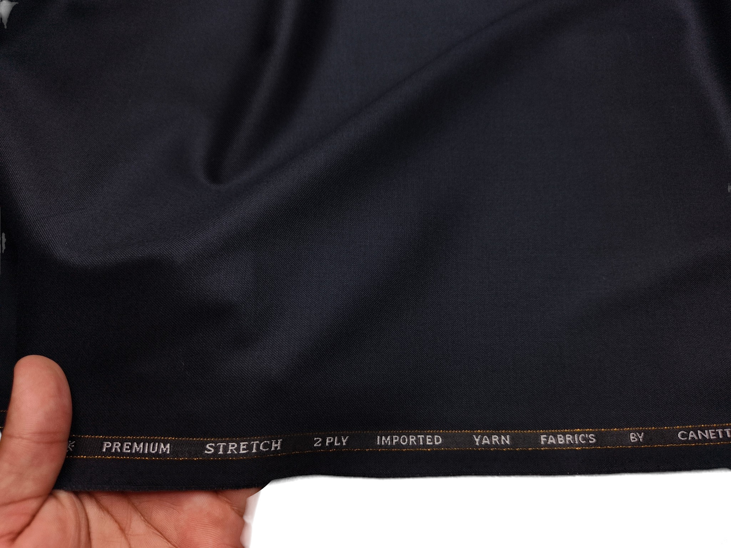 Canetti Italy Premium TR Stretched Suiting Fabric (Dark Blue, Plain)