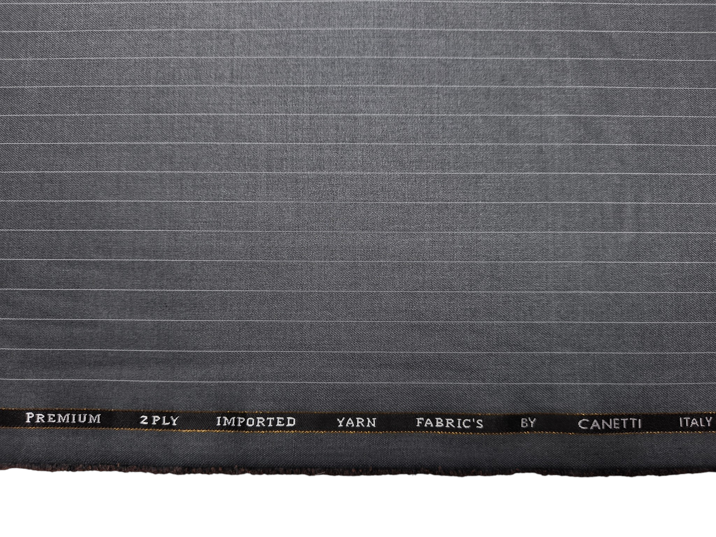 Canetti Italy Premium TR Suiting Fabric (Grey Melange, Pinstripes)
