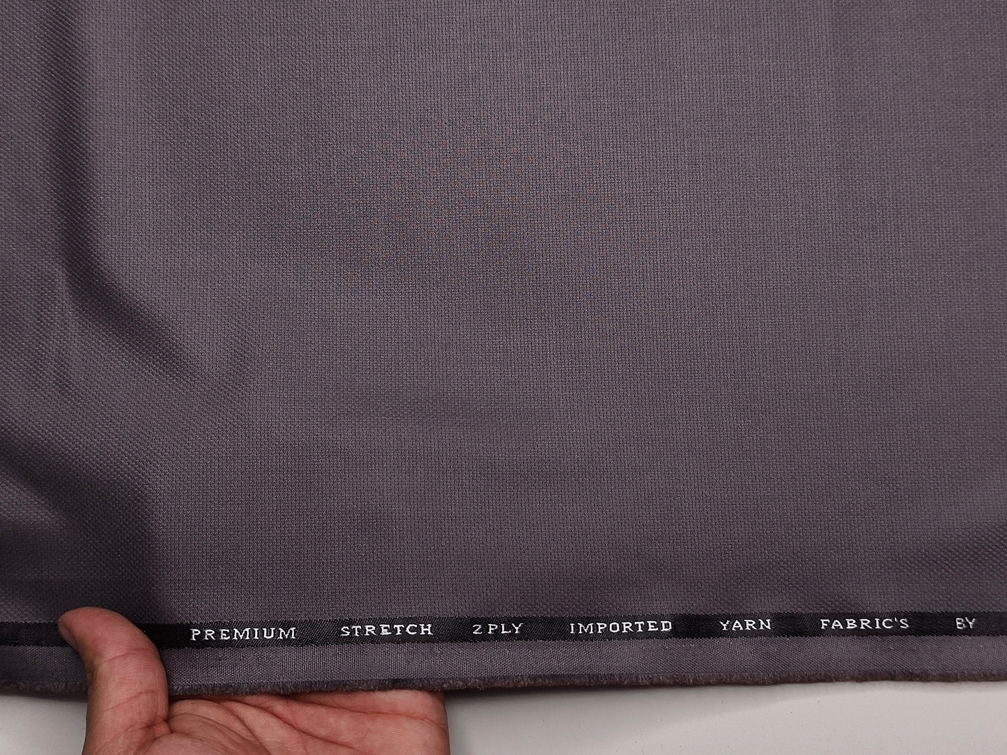 Canetti Italy Premium TR Stretched Suiting Fabric (Violet Grey, Self Textured)
