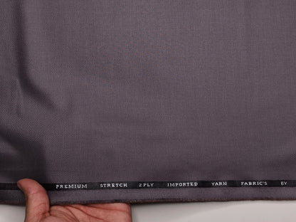 Canetti Italy Premium TR Stretched Suiting Fabric (Violet Grey, Self Textured)