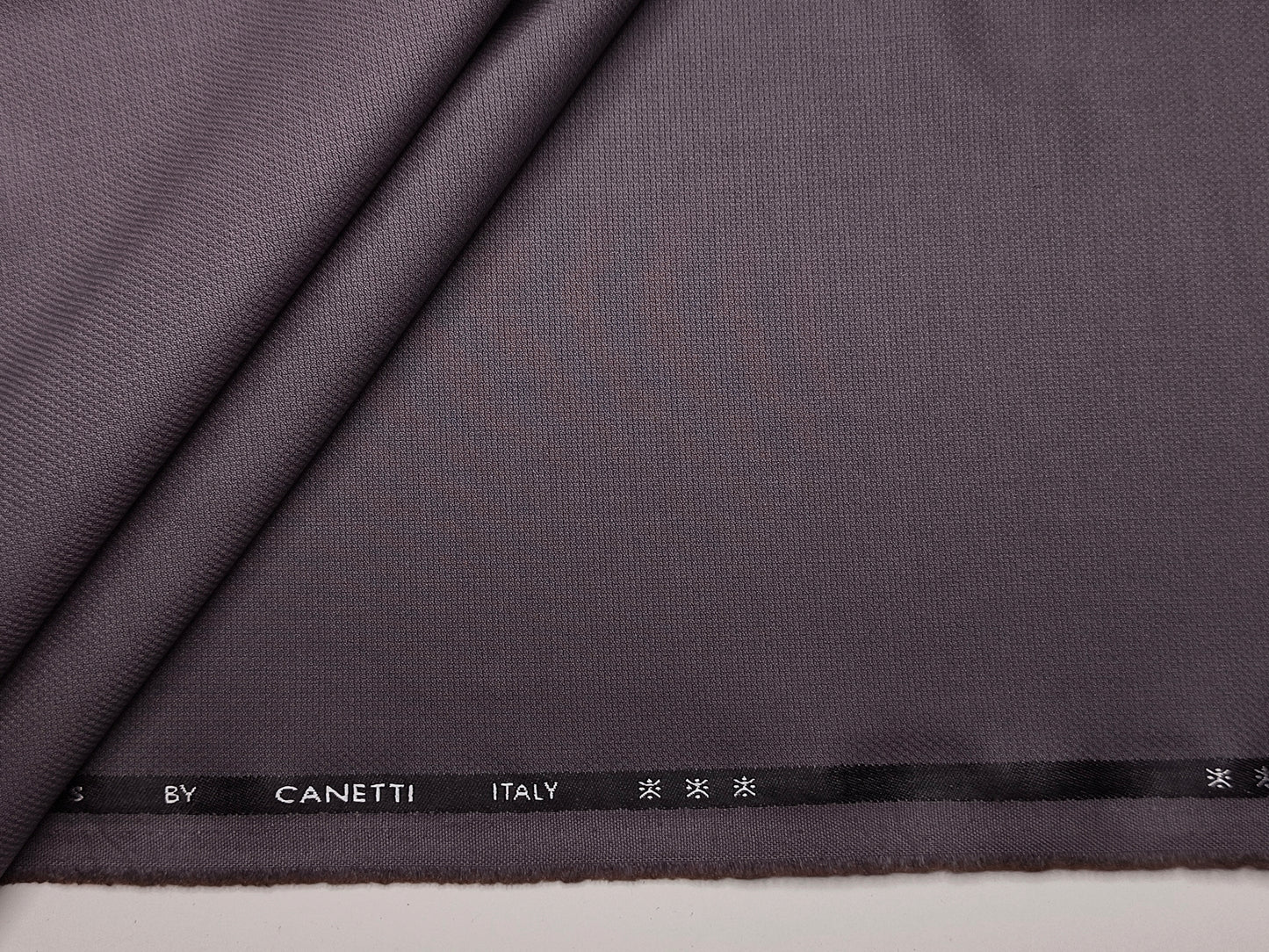 Canetti Italy Premium TR Stretched Suiting Fabric (Violet Grey, Self Textured)