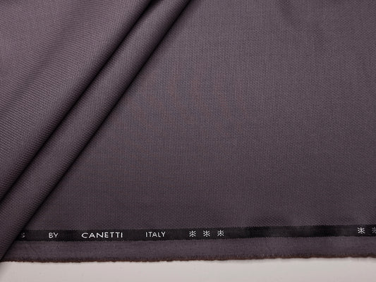 Canetti Italy Premium TR Stretched Suiting Fabric (Violet Grey, Self Textured)