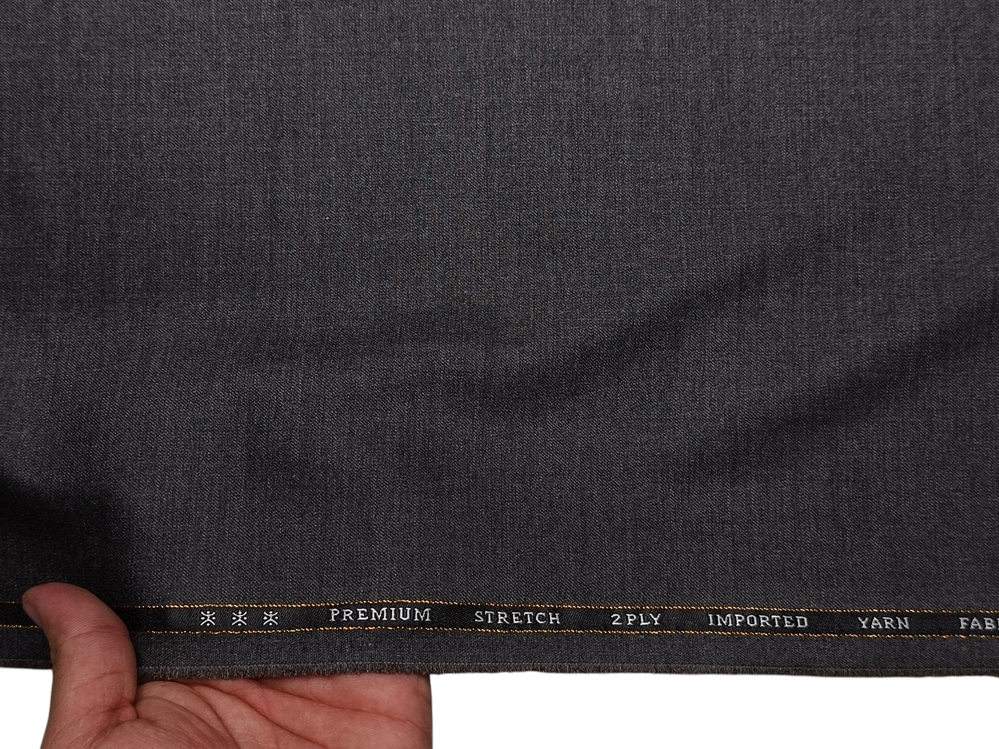 Canetti Italy Premium TR Stretched Suiting Fabric (Grey , Plain)