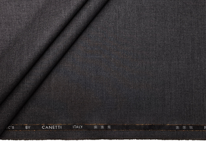 Canetti Italy Premium TR Stretched Suiting Fabric (Grey , Plain)