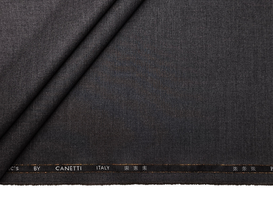 Canetti Italy Premium TR Stretched Suiting Fabric (Grey , Plain)