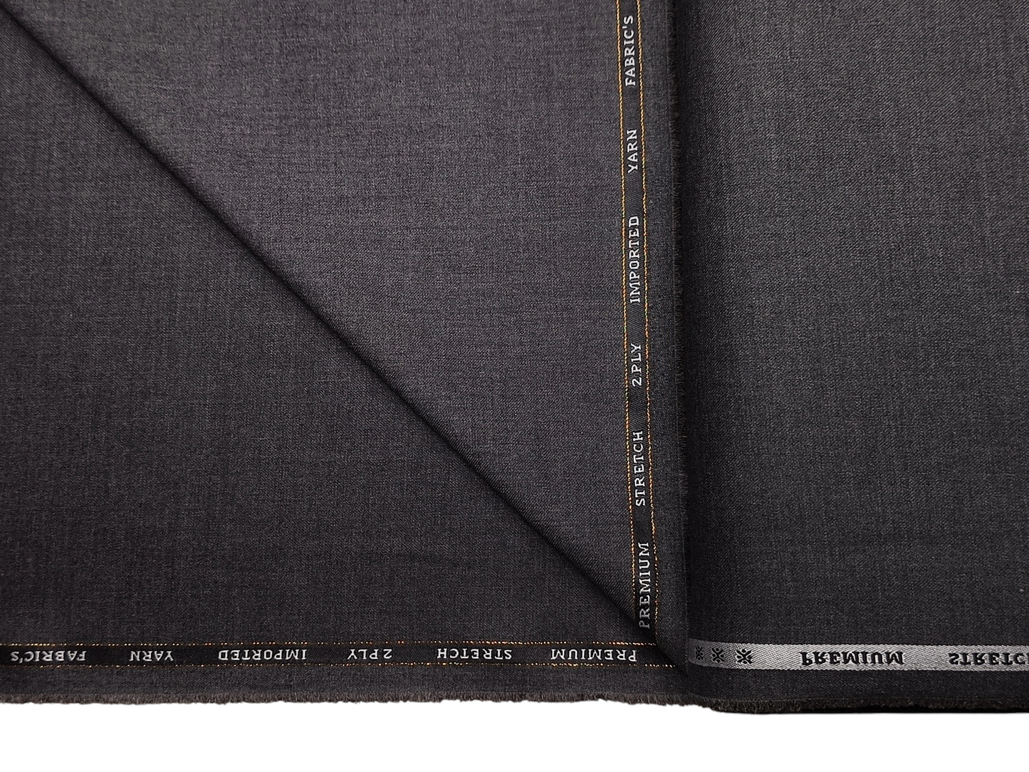 Canetti Italy Premium TR Stretched Suiting Fabric (Grey , Plain)