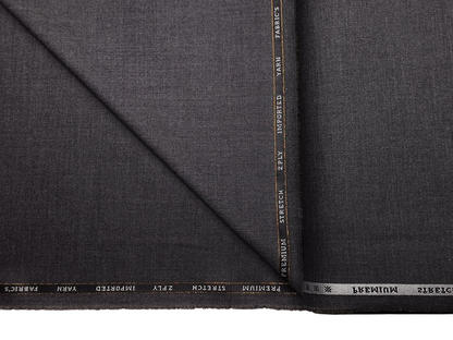Canetti Italy Premium TR Stretched Suiting Fabric (Grey , Plain)