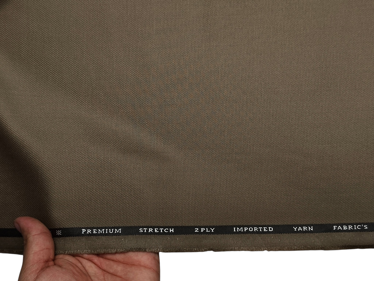 Canetti Italy Premium TR Stretched Suiting Fabric (Light Brown, Self Textured)