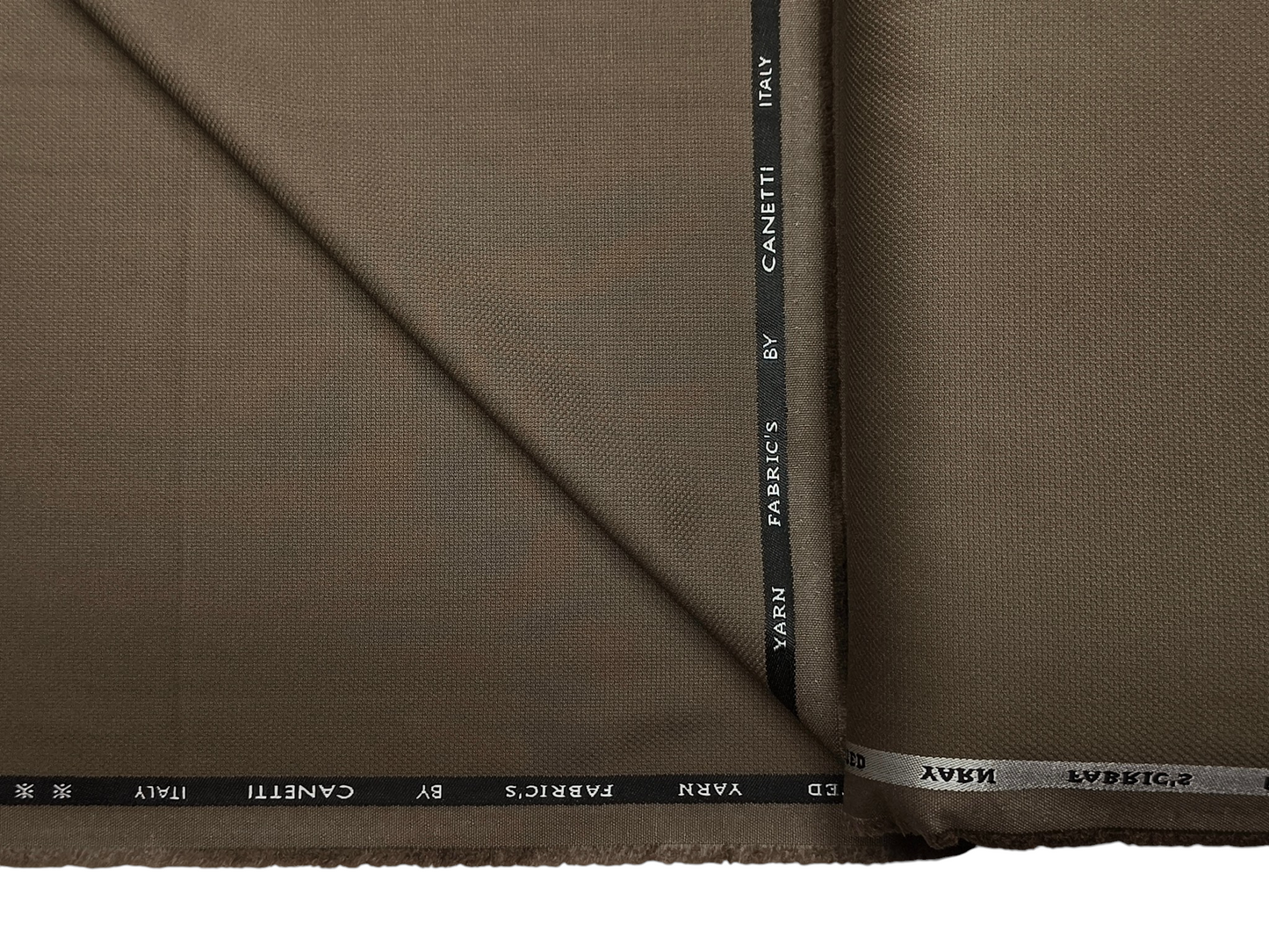 Canetti Italy Premium TR Stretched Suiting Fabric (Light Brown, Self Textured)