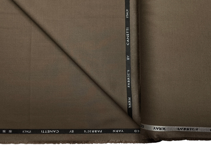 Canetti Italy Premium TR Stretched Suiting Fabric (Light Brown, Self Textured)