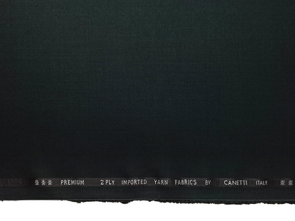 Canetti Italy Premium TR Suiting Fabric (Dark Green, Self Textured)