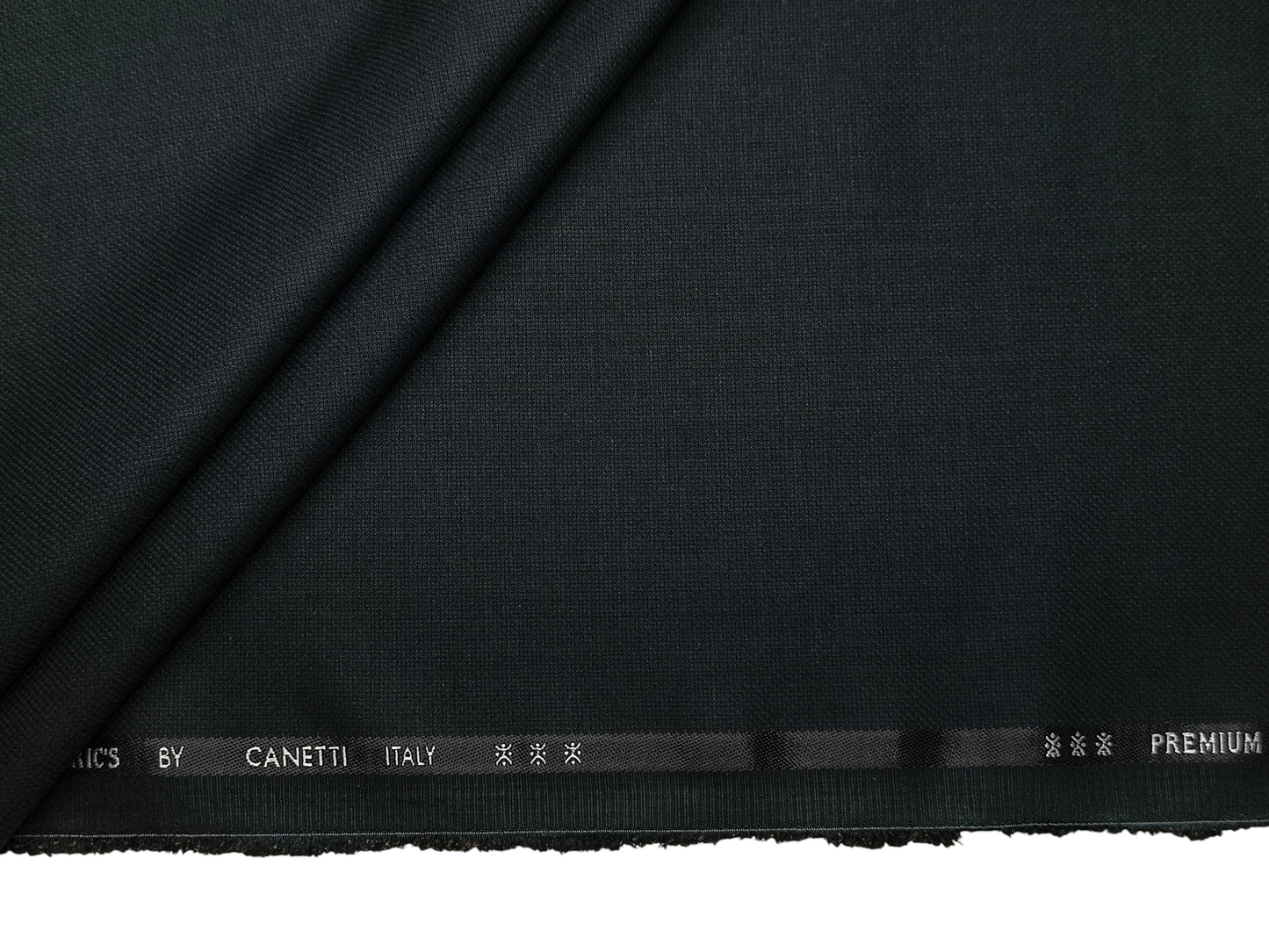 Canetti Italy Premium TR Suiting Fabric (Dark Green, Self Textured)