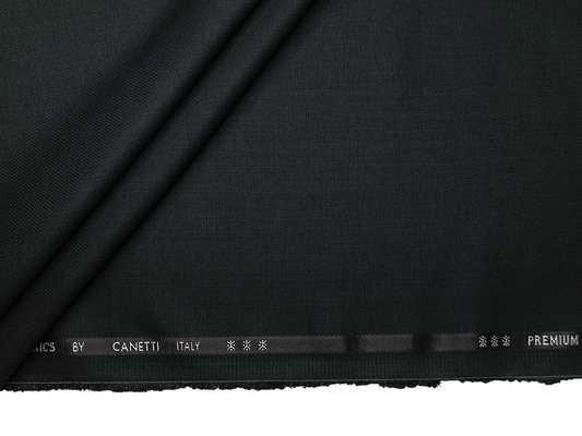 Canetti Italy Premium TR Suiting Fabric (Dark Green, Self Textured)