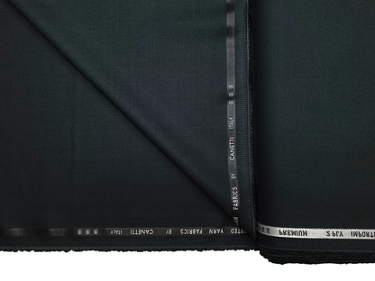 Canetti Italy Premium TR Suiting Fabric (Dark Green, Self Textured)