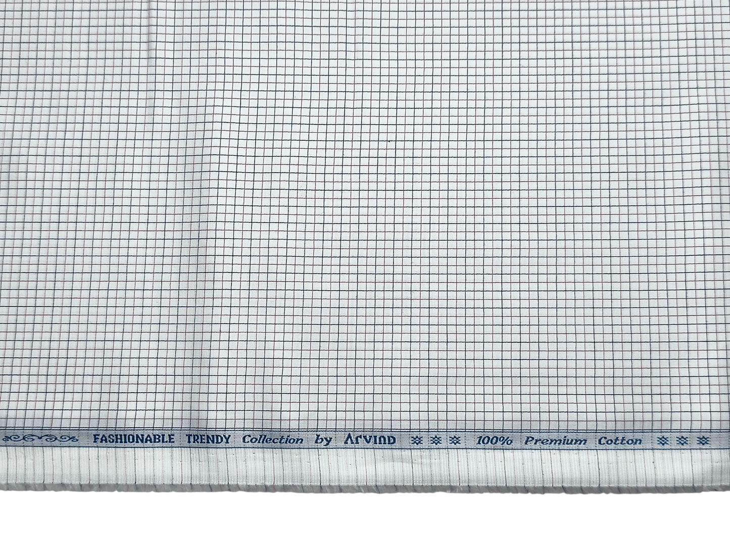 Arvind Fashionable Trendy Collection 100% Premium Cotton Shirting Fabric (White, Checks)