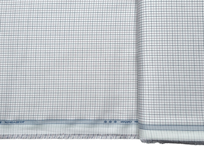 Arvind Fashionable Trendy Collection 100% Premium Cotton Shirting Fabric (White, Checks)