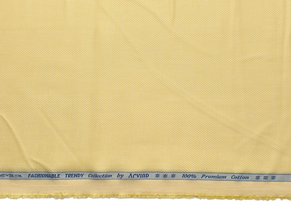 Arvind Fashionable Trendy Collection 100% Premium Cotton Shirting Fabric (Yellow, Dobby Design)