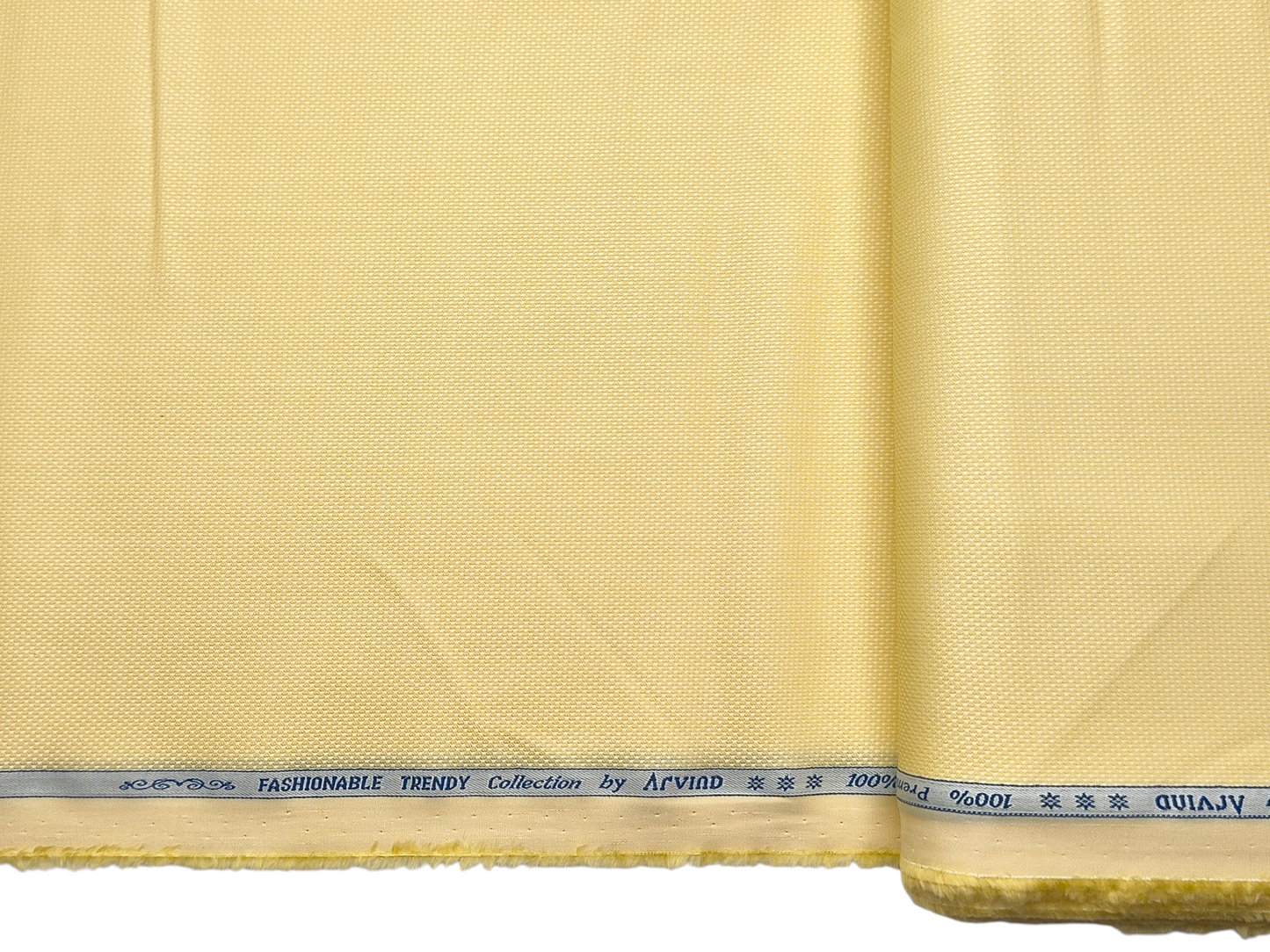 Arvind Fashionable Trendy Collection 100% Premium Cotton Shirting Fabric (Yellow, Dobby Design)