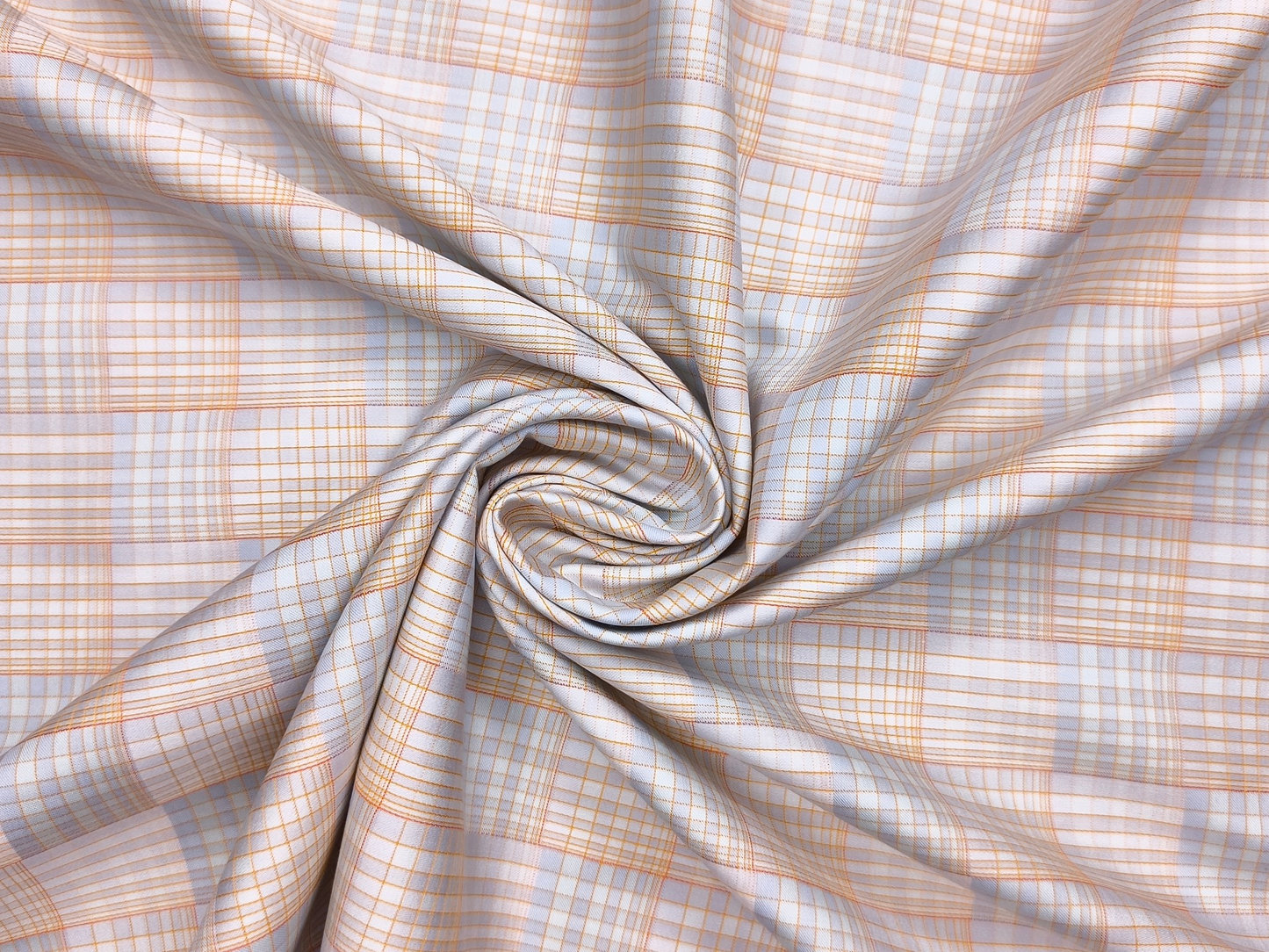 Arvind Fashionable Trendy Collection 100% Premium Cotton Shirting Fabric (Orange & Blue, Patterned Checks)