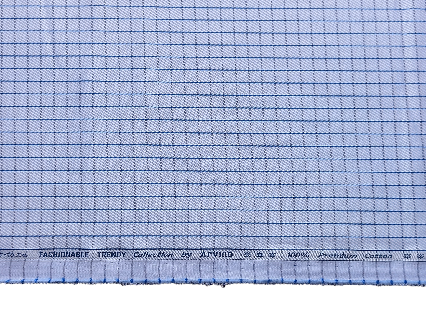 Arvind Fashionable Trendy Collection 100% Premium Cotton Shirting Fabric (Blue, Checks)