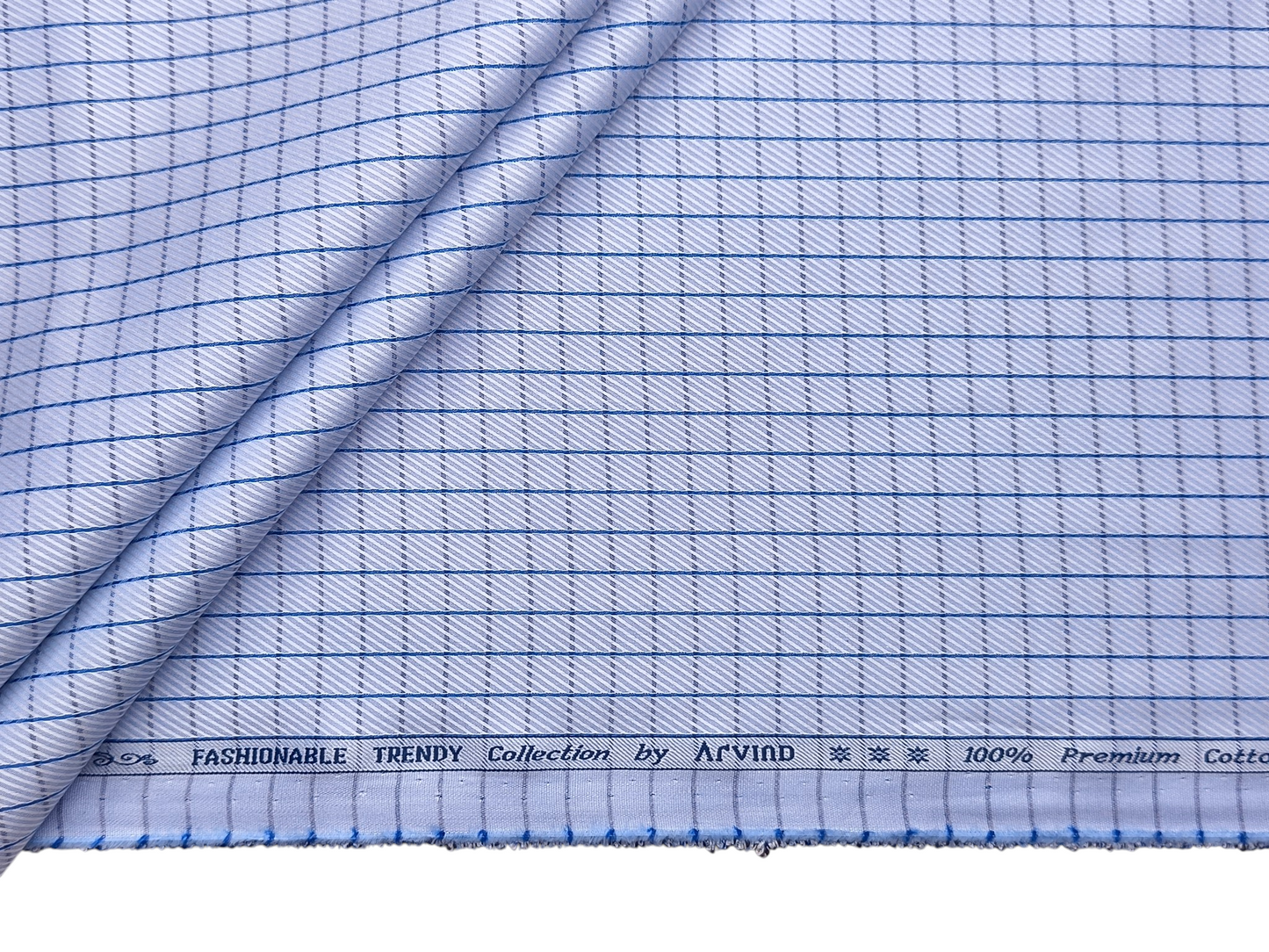 Arvind Fashionable Trendy Collection 100% Premium Cotton Shirting Fabric (Blue, Checks)
