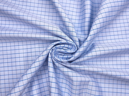 Arvind Fashionable Trendy Collection 100% Premium Cotton Shirting Fabric (Blue, Checks)