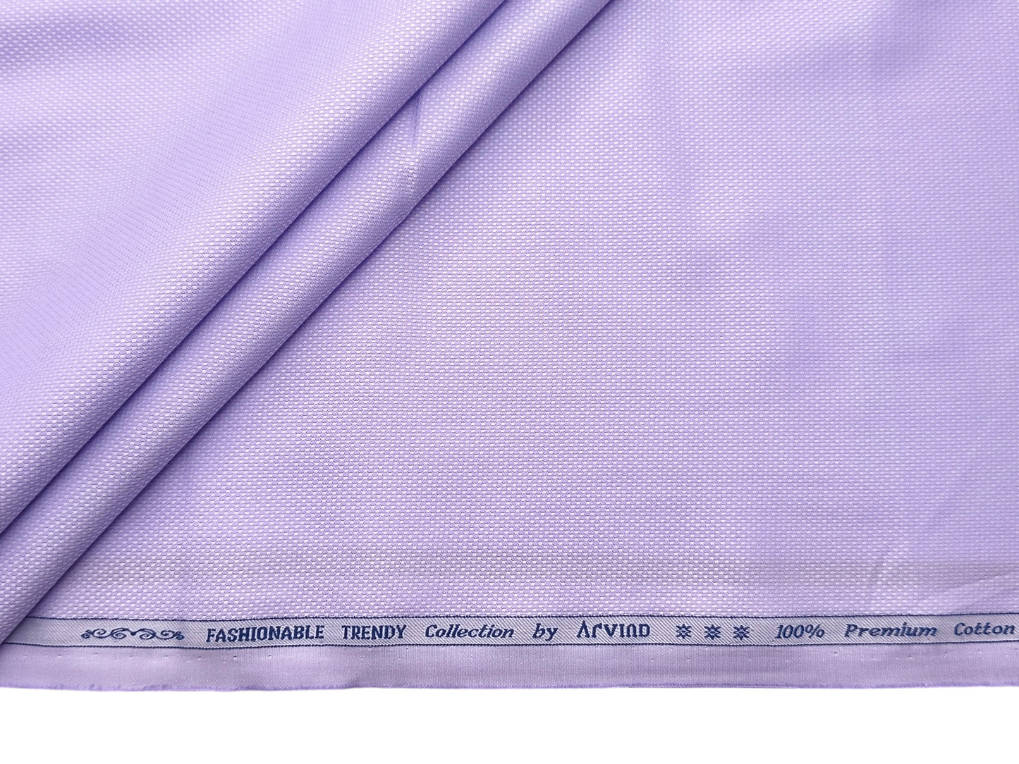 Arvind Fashionable Trendy Collection 100% Premium Cotton Shirting Fabric (Light Purple, Dobby Design)