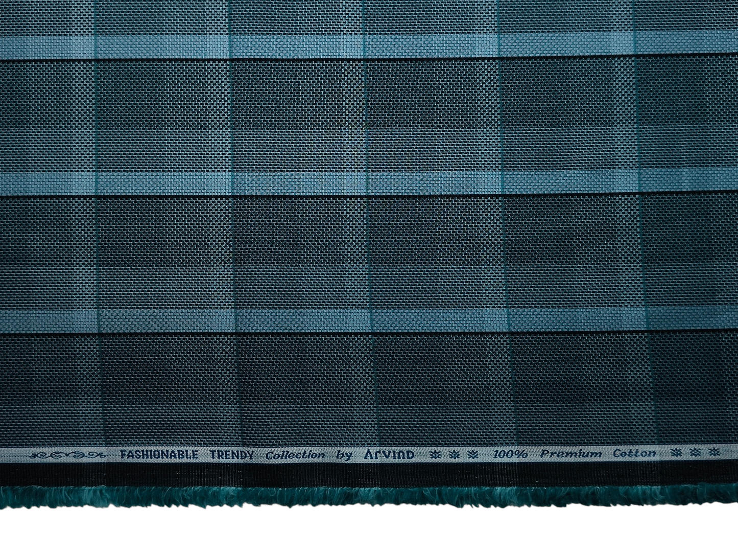 Arvind Fashionable Trendy Collection 100% Premium Cotton Shirting Fabric (Teal, Vibrant Checks)