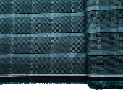 Arvind Fashionable Trendy Collection 100% Premium Cotton Shirting Fabric (Teal, Vibrant Checks)