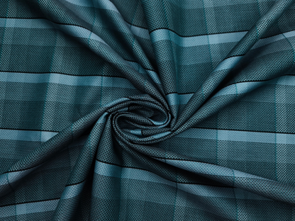 Arvind Fashionable Trendy Collection 100% Premium Cotton Shirting Fabric (Teal, Vibrant Checks)