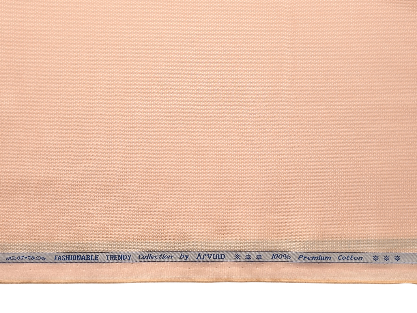 Arvind Fashionable Trendy Collection 100% Premium Cotton Shirting Fabric (Peach, Dobby Design)