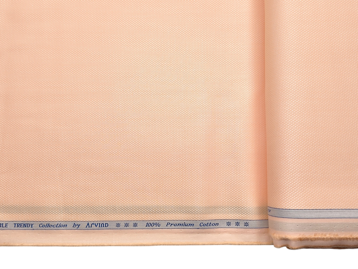 Arvind Fashionable Trendy Collection 100% Premium Cotton Shirting Fabric (Peach, Dobby Design)