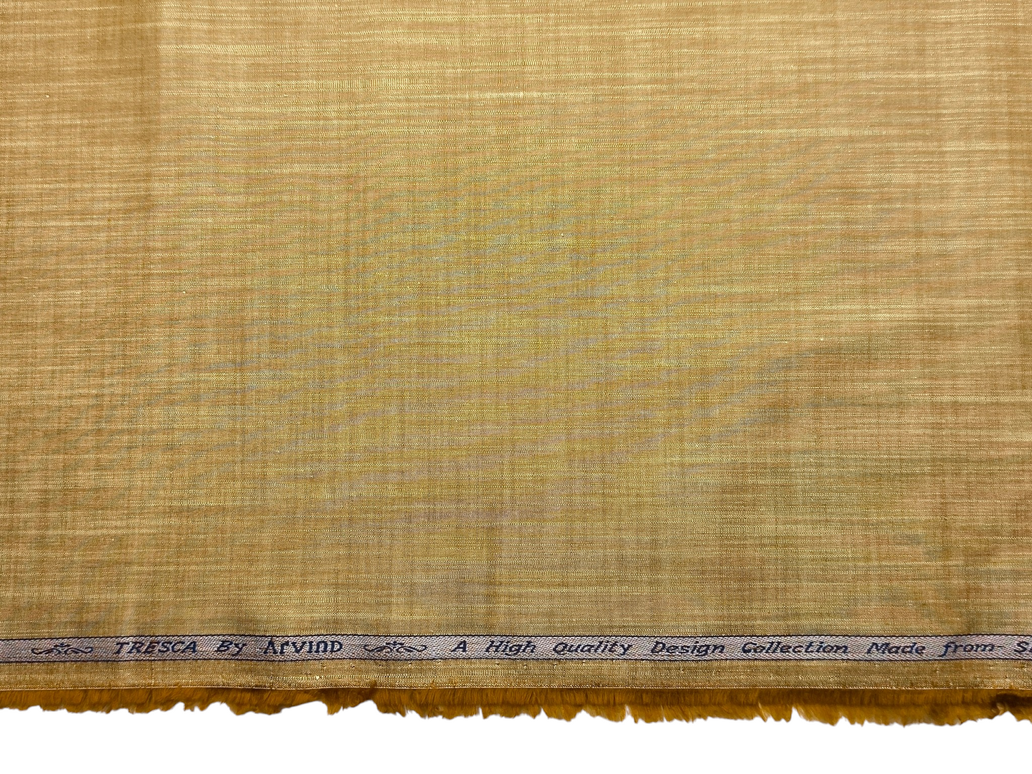 Arvind Tresca 100% Superfine Premium Cotton Shirting Fabric (Mustard, Slub Design)