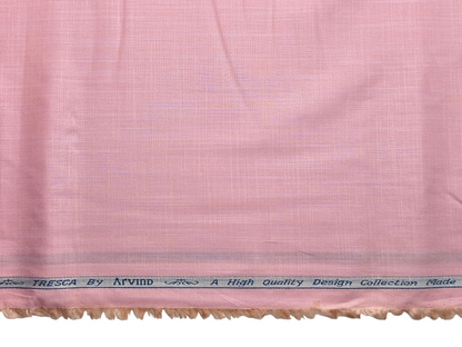 Arvind Tresca 100% Superfine Premium Cotton Shirting Fabric (Pink, Slub Design)