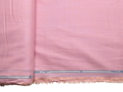 Arvind Tresca 100% Superfine Premium Cotton Shirting Fabric (Pink, Slub Design)