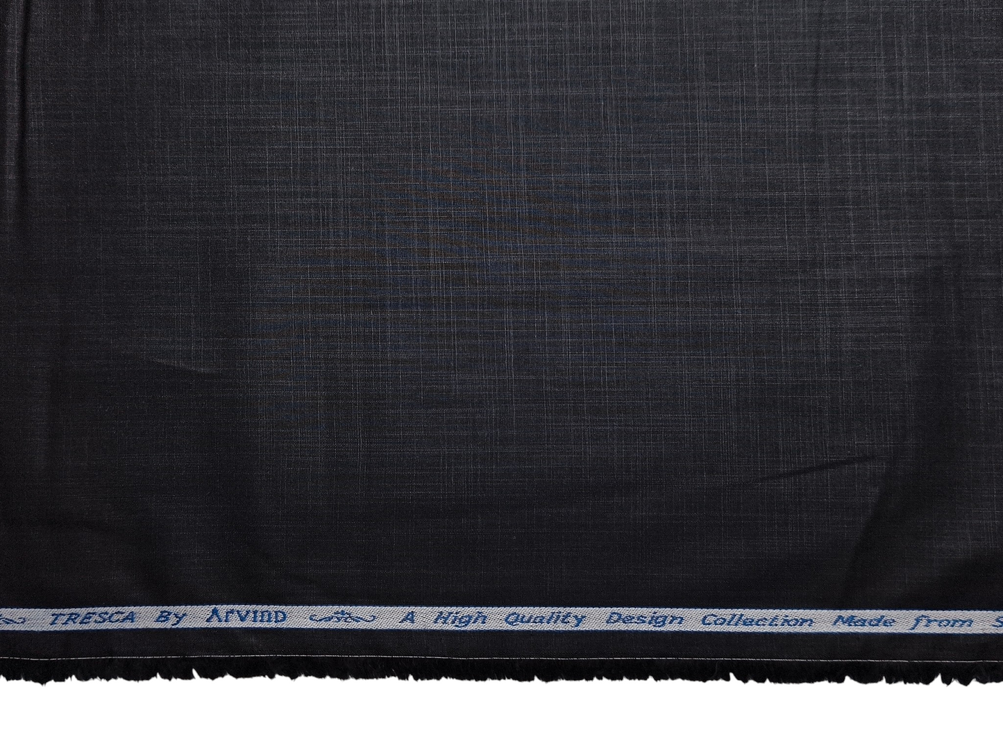 Arvind Tresca 100% Superfine Premium Cotton Shirting Fabric (Black, Slub Design)