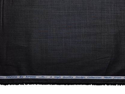 Arvind Tresca 100% Superfine Premium Cotton Shirting Fabric (Black, Slub Design)