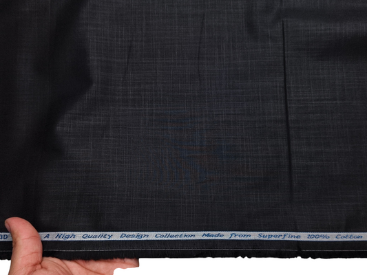 Arvind Tresca 100% Superfine Premium Cotton Shirting Fabric (Black, Slub Design)