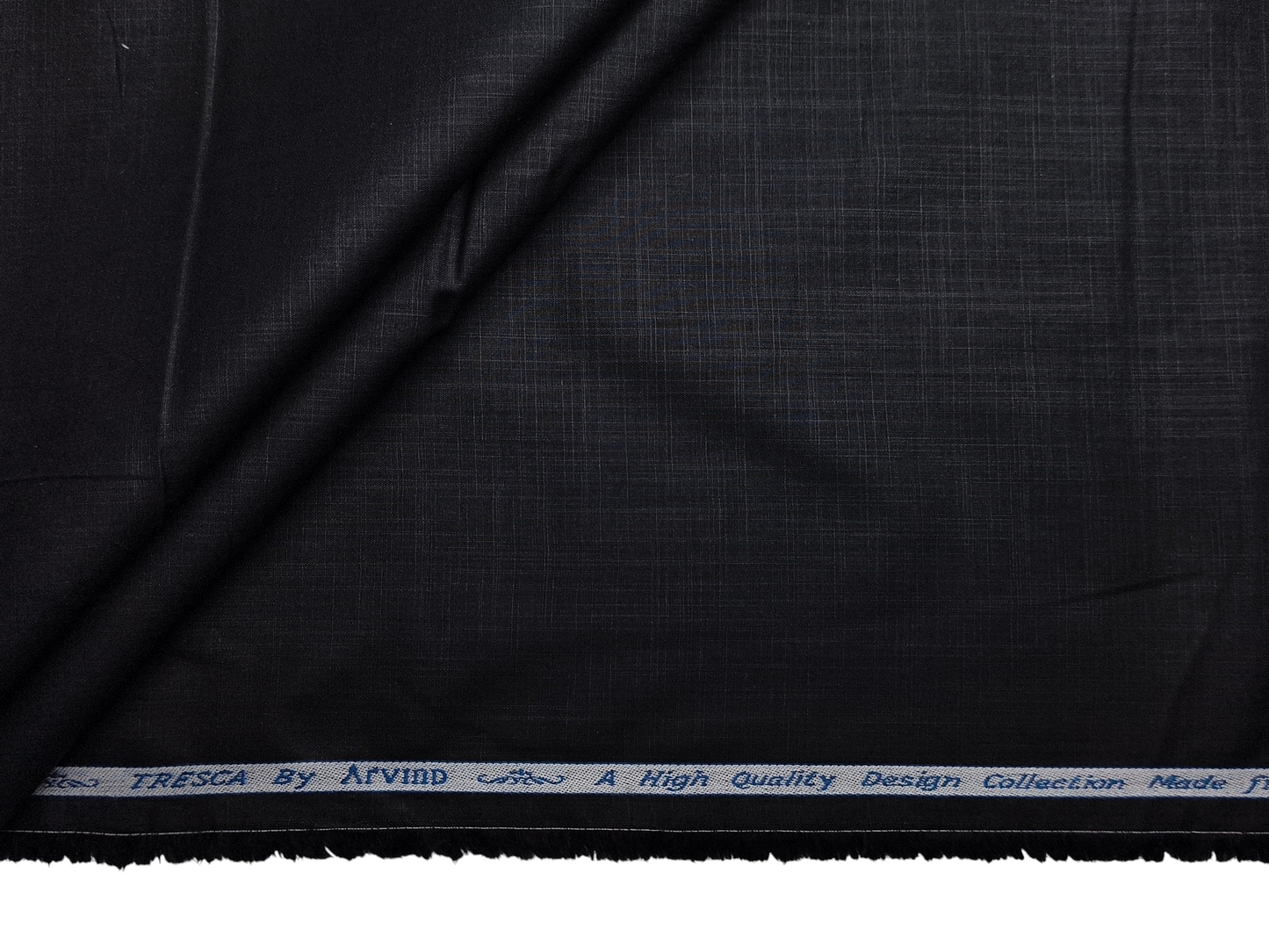 Arvind Tresca 100% Superfine Premium Cotton Shirting Fabric (Black, Slub Design)