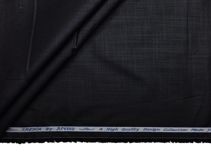 Arvind Tresca 100% Superfine Premium Cotton Shirting Fabric (Black, Slub Design)