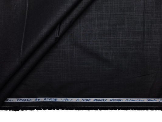 Arvind Tresca 100% Superfine Premium Cotton Shirting Fabric (Black, Slub Design)
