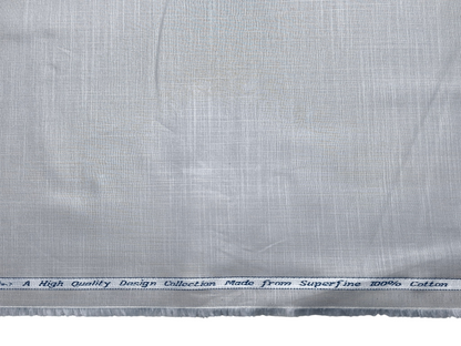 Arvind Tresca 100% Superfine Premium Cotton Shirting Fabric (Light Grey, Slub Design)