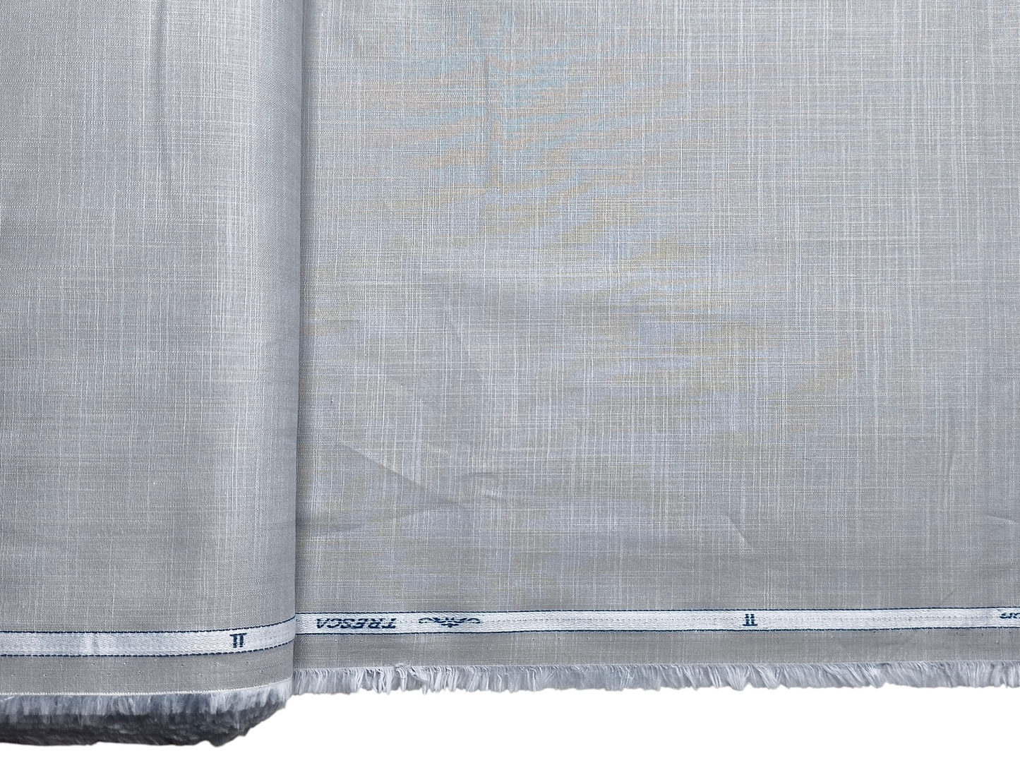 Arvind Tresca 100% Superfine Premium Cotton Shirting Fabric (Light Grey, Slub Design)