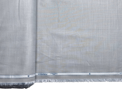 Arvind Tresca 100% Superfine Premium Cotton Shirting Fabric (Light Grey, Slub Design)
